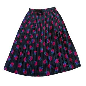 Vintage Country Sophisticates Pendleton Floral Pleated midi skirt sheer size S